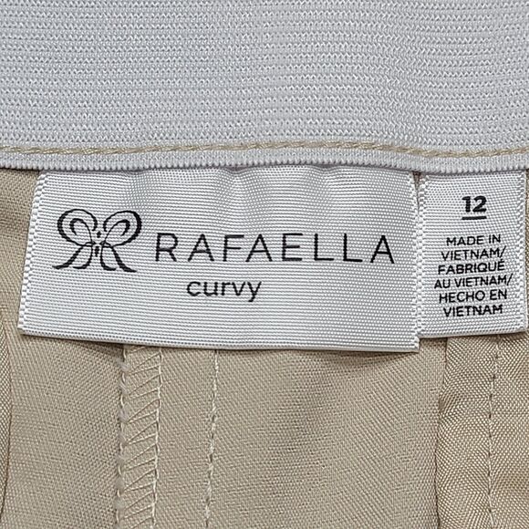Rafaella Pants Womens‎ 12 Beige Curvy Ankle Stretch Career Office Straight Leg - Picture 5 of 9